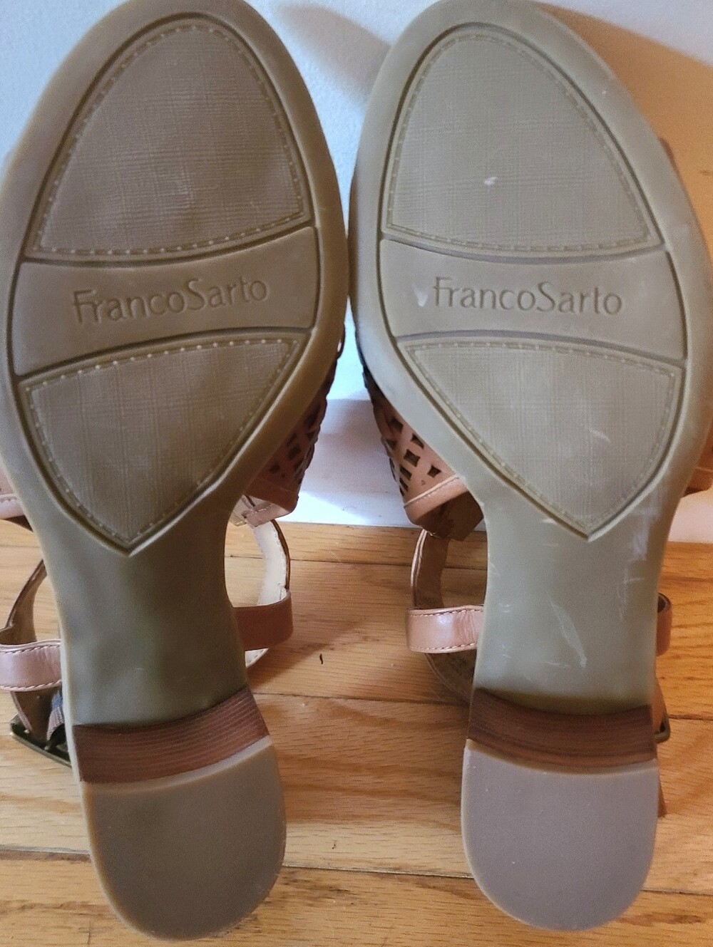 Franco SartoFRANCO SARTO Harlet3 tan leather block 3in heel sandalbuckle Sz 6 5 - Picture 8 of 8